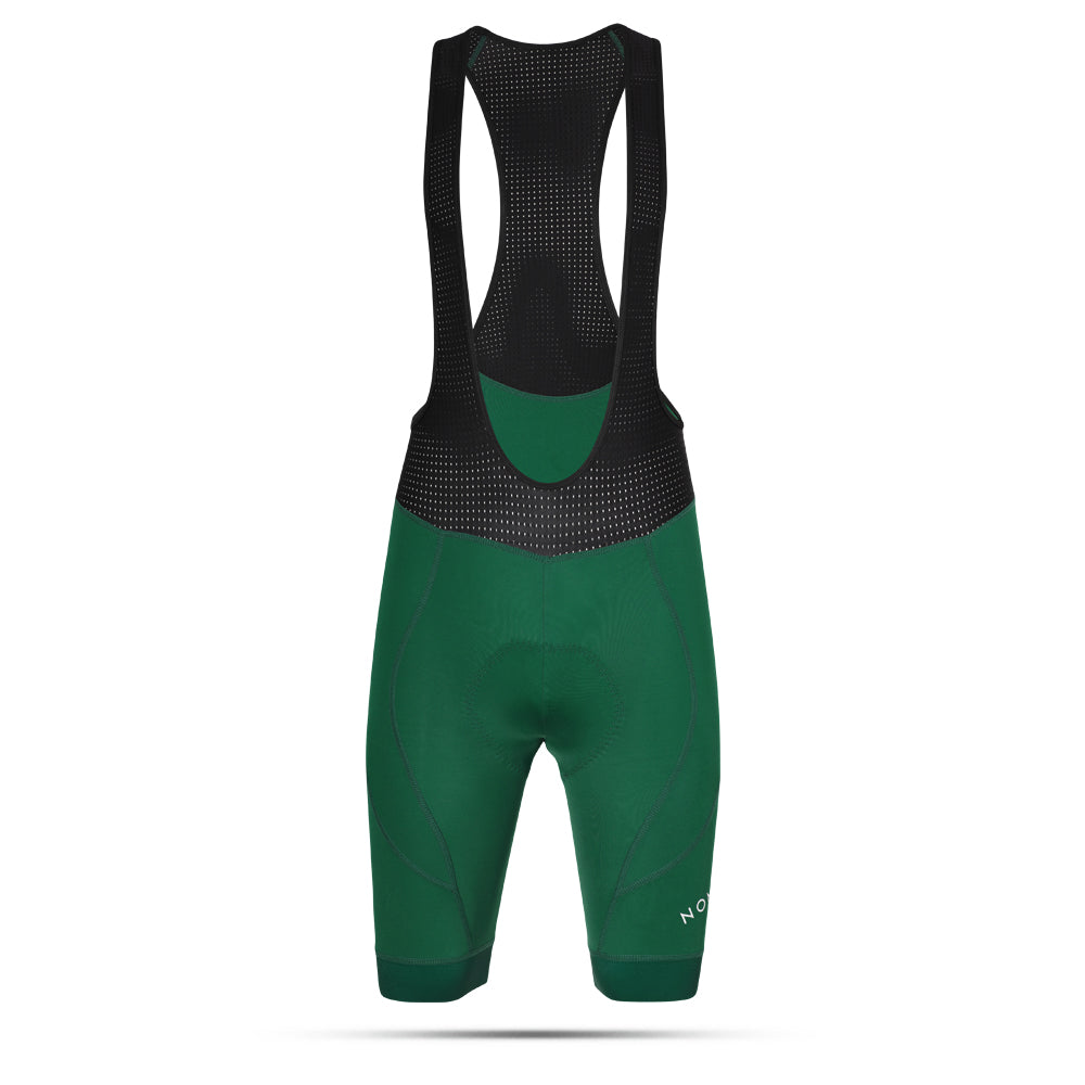 Cycling Green Bib Shorts – Pro-Level Supportive Fit with K10 Graphene Chamois | Nomad Vélo