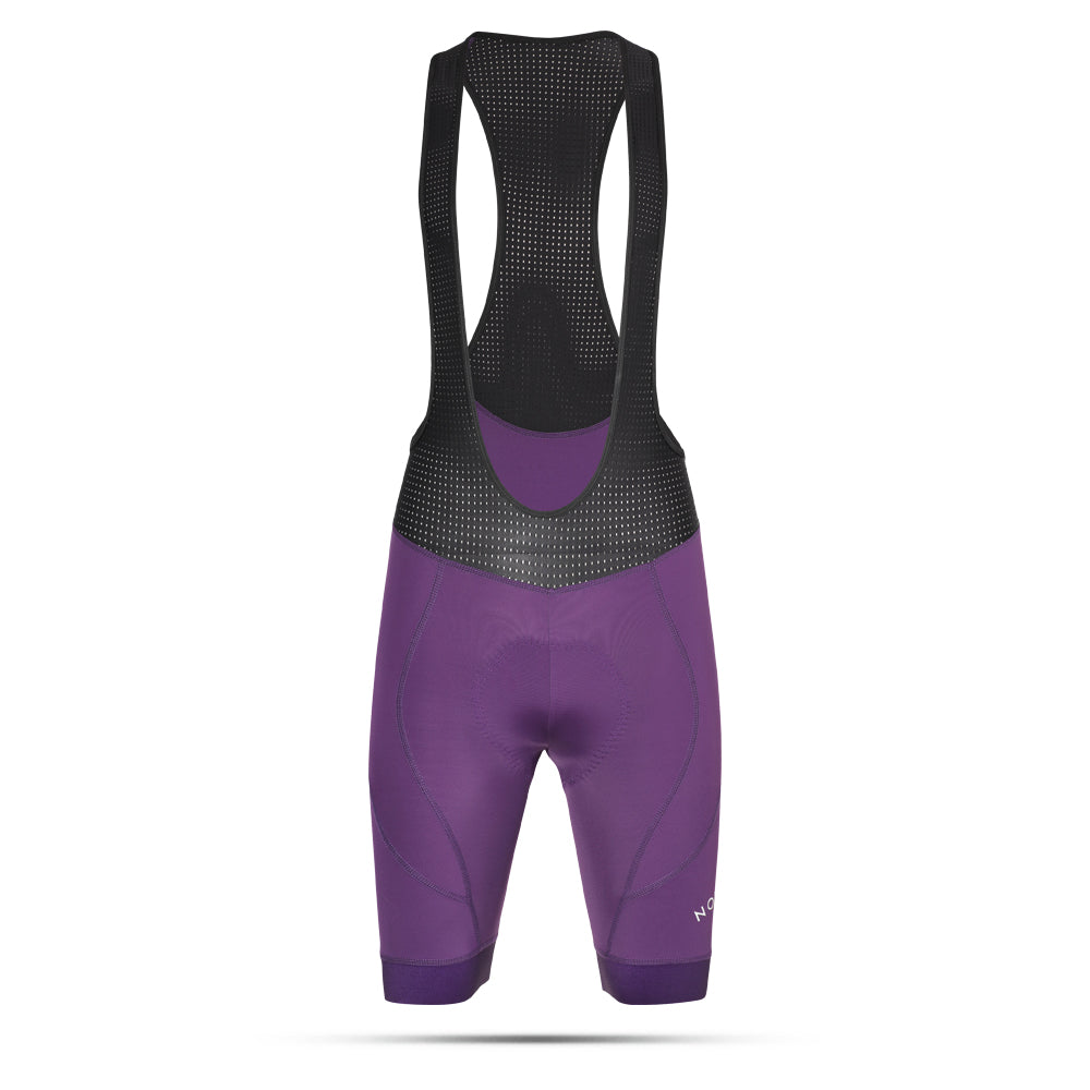 Cycling Purple Bib Shorts – Padded Performance with K10 Graphene Chamois for Long Rides | Nomad Vélo