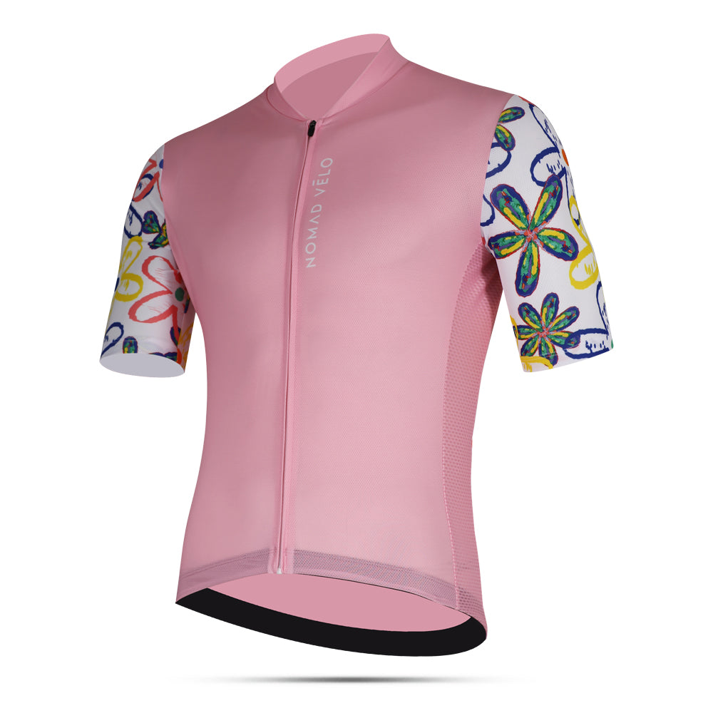 Cycling Flower Botanical Jersey – Aero Print Design for Summer Roads | Nomad Vélo