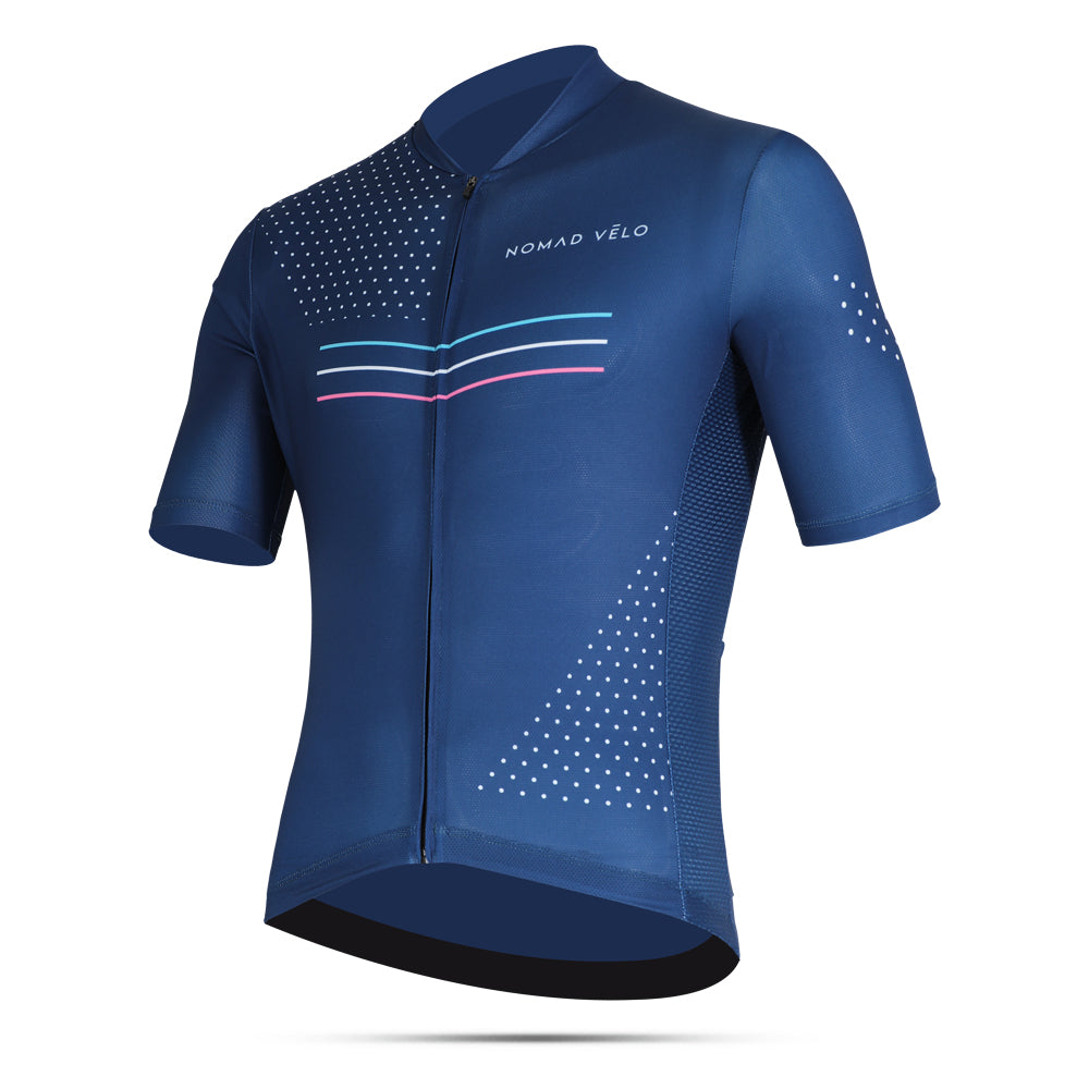 Cycling Navy Blue League Jersey – Aero Fit for Speed and Comfort | Nomad Vélo