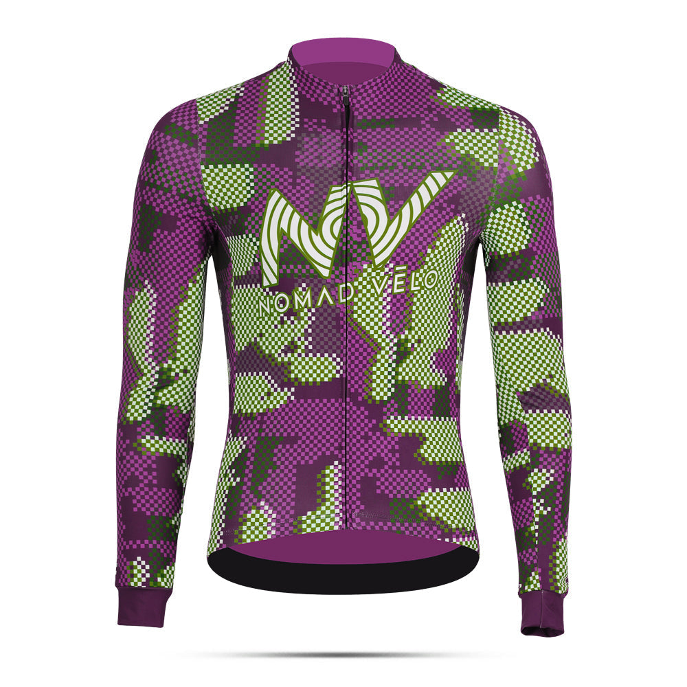 Cycling Purple Techwave Jersey – Long Sleeve Aero Race Fit Modern Design | Nomad Vélo