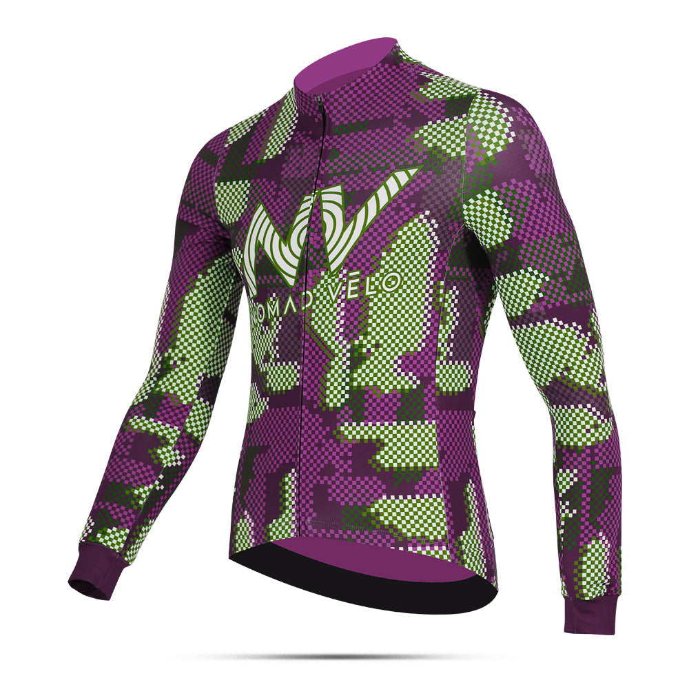 Cycling Purple Techwave Jersey – Long Sleeve Aero Race Fit Modern Design | Nomad Vélo