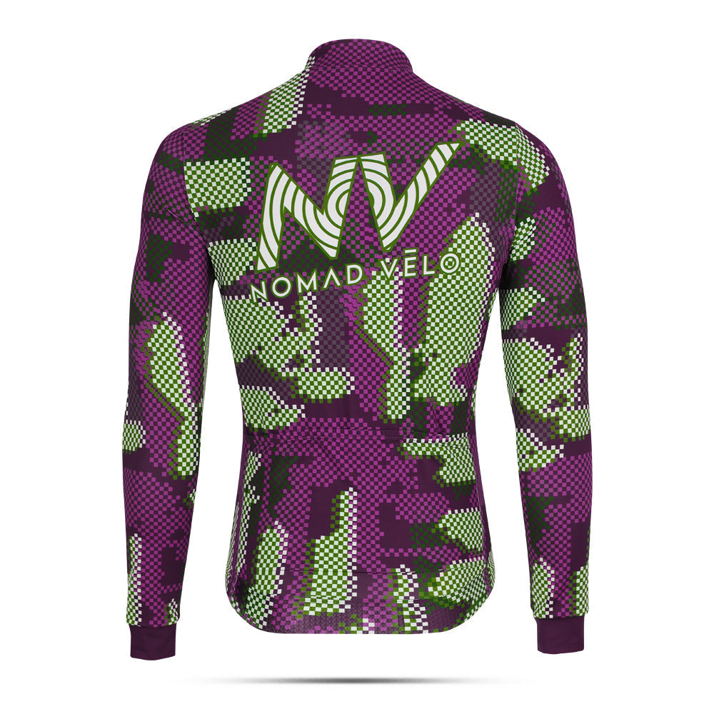 Cycling Purple Techwave Jersey – Long Sleeve Aero Race Fit Modern Design | Nomad Vélo