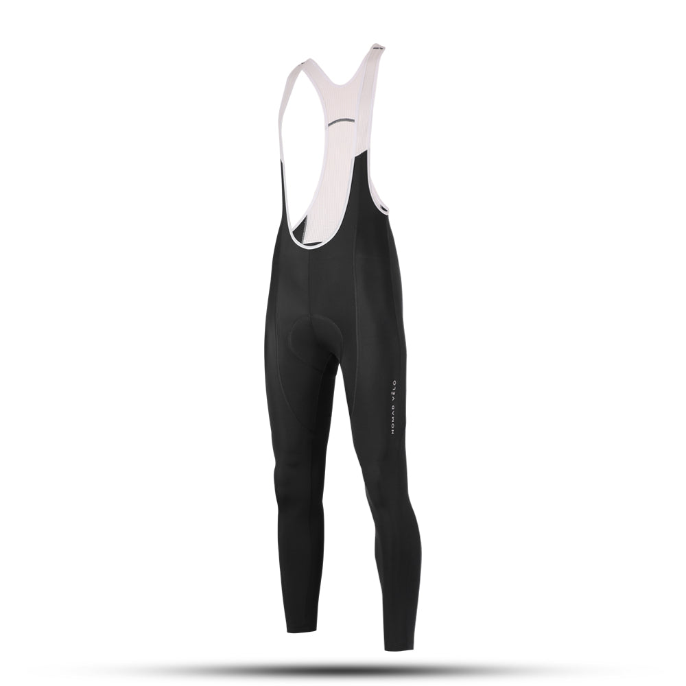 Cycling Black Bib Tights – Thermal Race Slim Fit Winter Riding | Nomad Vélo