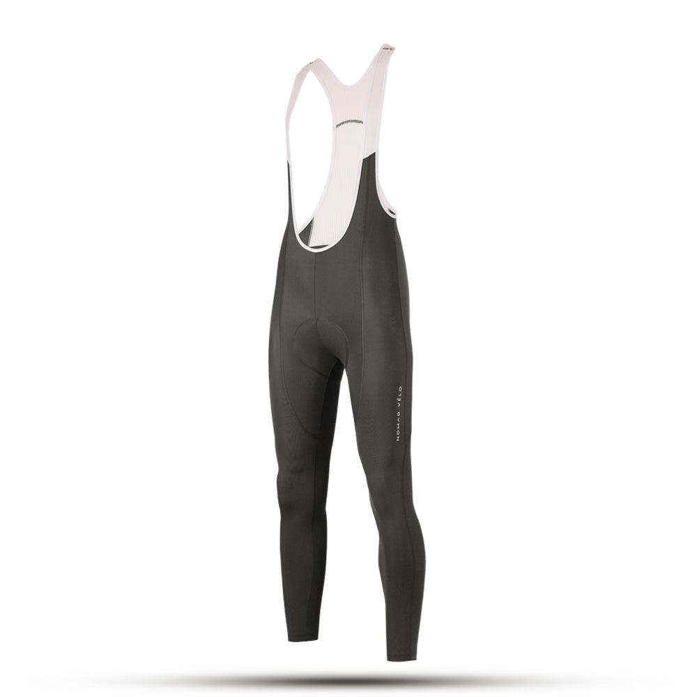 Cycling Grey Bib Tights – Thermal Race Slim Fit Winter Riding | Nomad Vélo