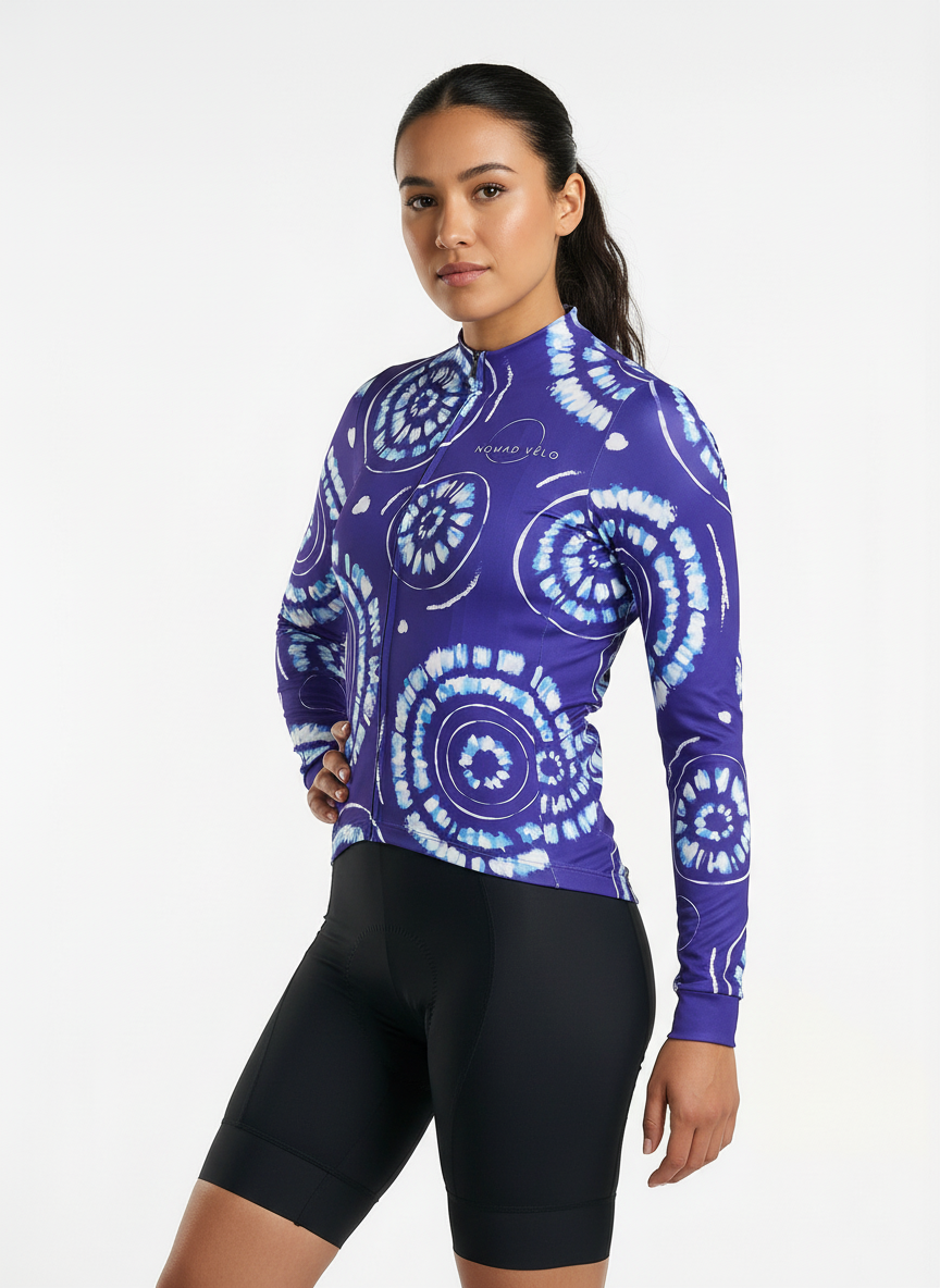 Cycling Sphera Long Sleeve Jersey – Aero Fit Geometric Sphere Design Modern | Nomad Vélo