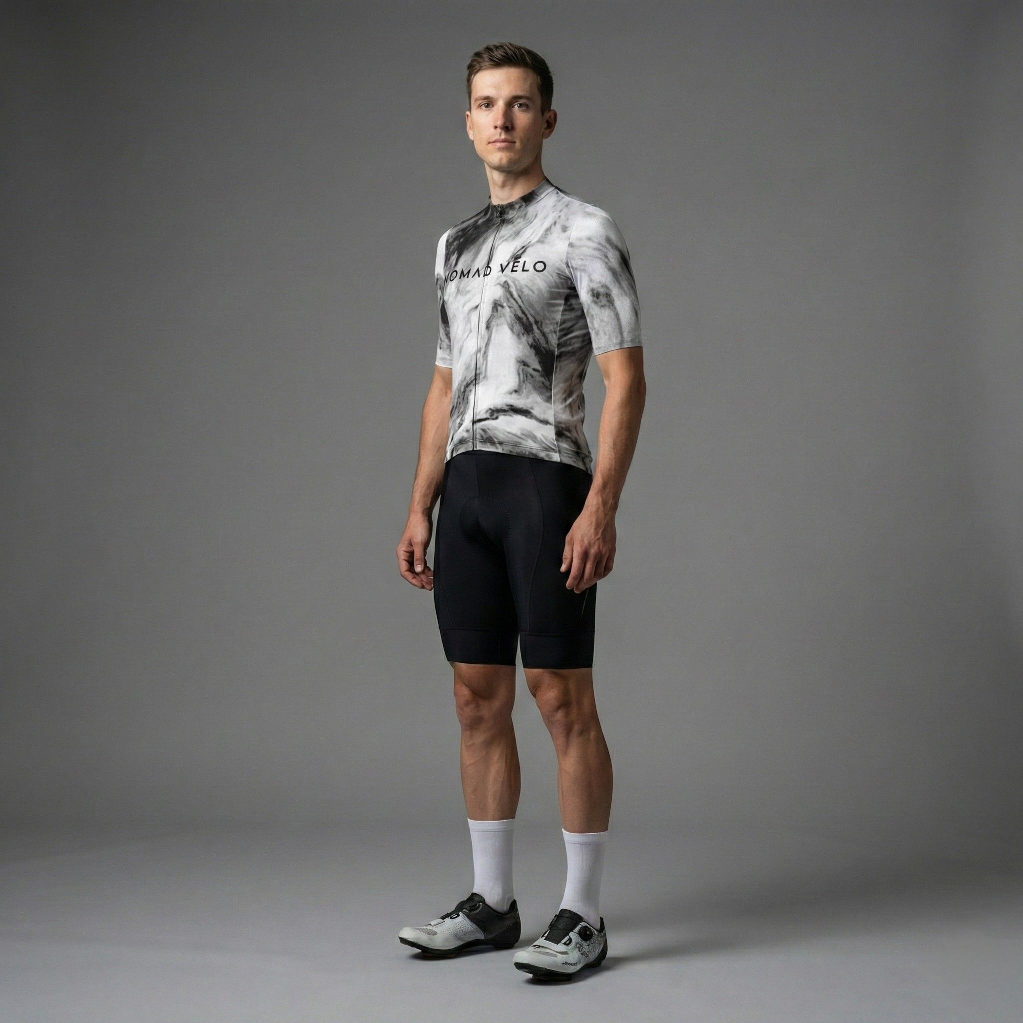 Cycling Obsidian Short Sleeve Jersey – Aero Fit Black Sleek Design Summer | Nomad Vélo