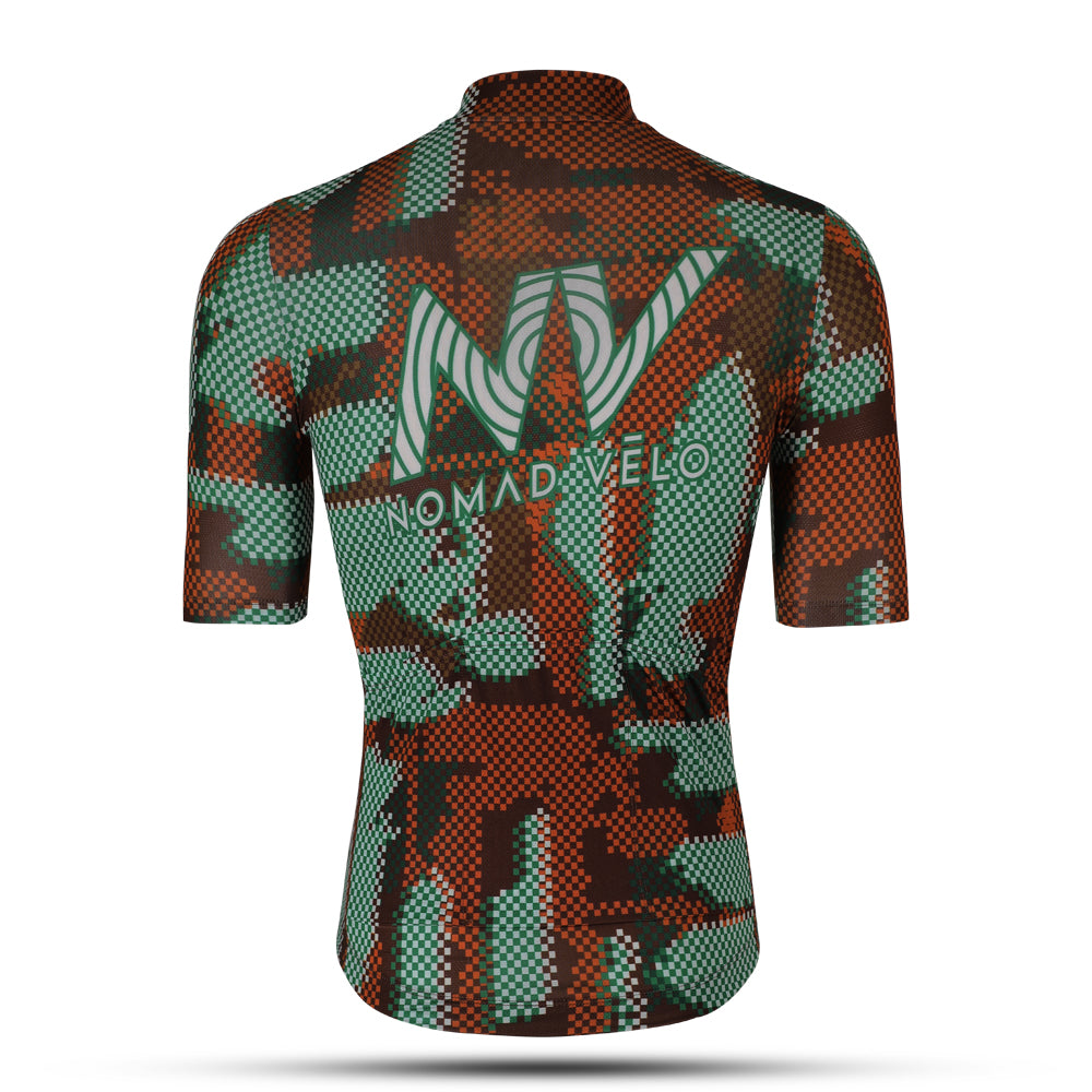 Cycling Red Pro Jersey – Short Sleeve Race Slim Fit Techwave Aero Pattern | Nomad Vélo