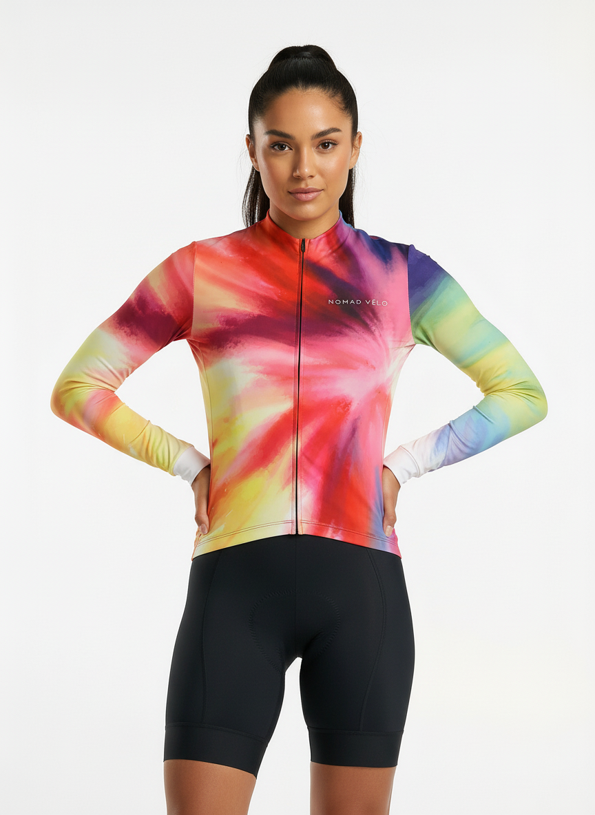 Cycling Vivid Long Sleeve Jersey – Aero Fit Thermal Vibrant Colors Winter Road | Nomad Vélo