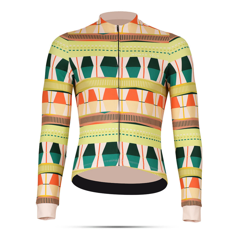 Cycling Savanna Long Sleeve Jersey – Aero Fit Earthy Landscape Design Outdoor | Nomad Vélo