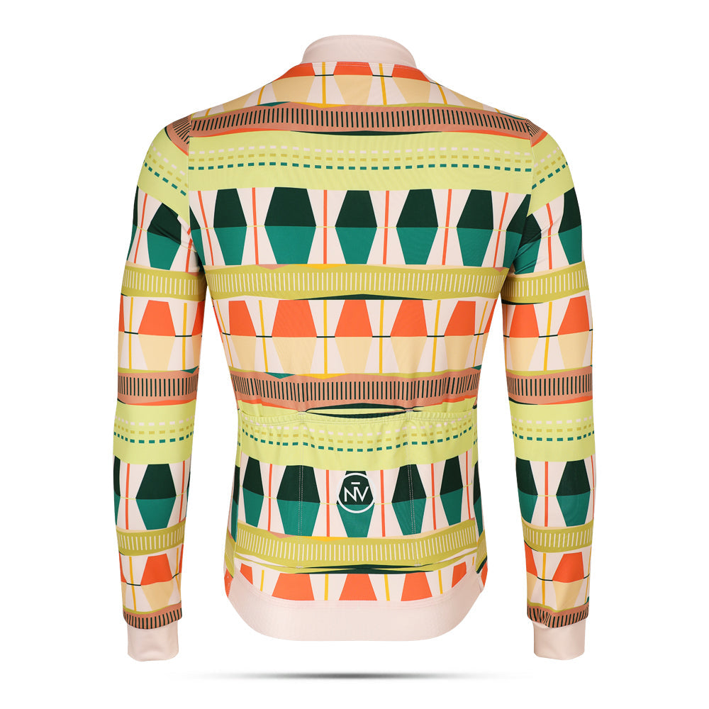 Cycling Savanna Long Sleeve Jersey – Aero Fit Earthy Landscape Design Outdoor | Nomad Vélo