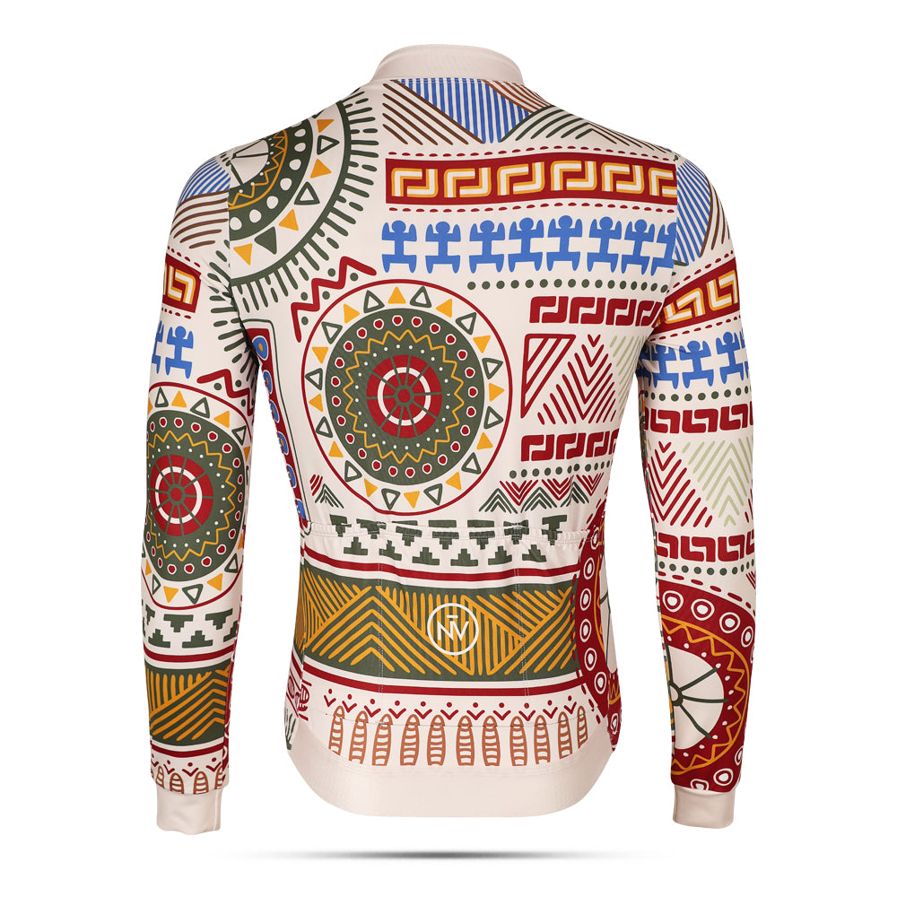 Cycling Atlas Long Sleeve Jersey – Aero Fit Geographic Map Design Explorer | Nomad Vélo