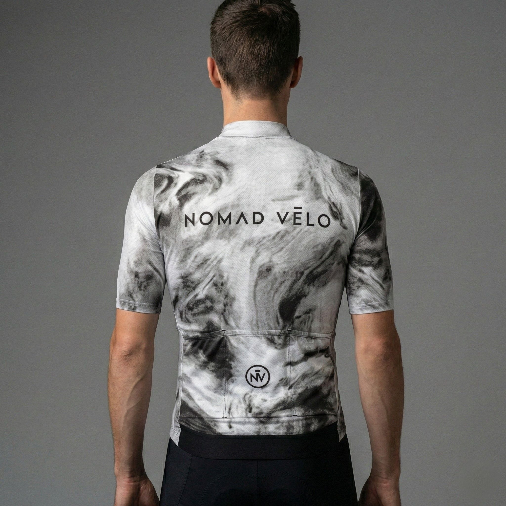 Cycling Obsidian Short Sleeve Jersey – Aero Fit Black Sleek Design Summer | Nomad Vélo