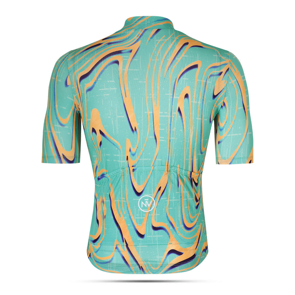 Cycling Green Yellow Pro Jersey – Short Sleeve Race Slim Fit Neon Ember | Nomad Vélo