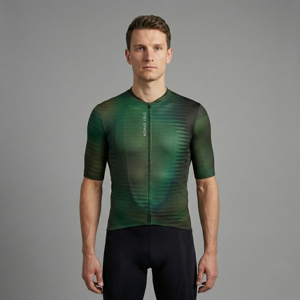 Green Fractal Aero Cycling Jersey - Green Fractal Jersey