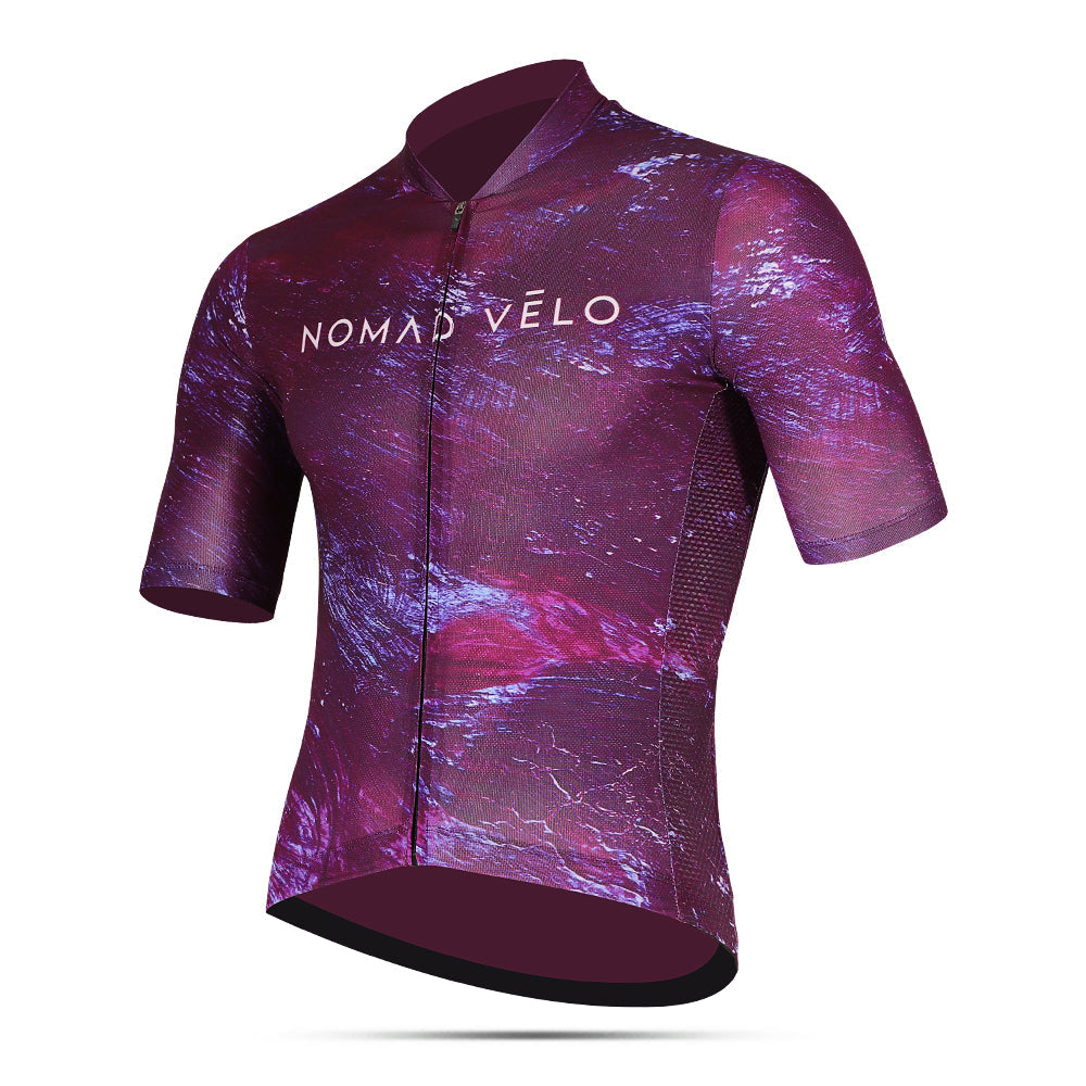 Cycling Purple Pacific Jersey – Short Sleeve Aero Fit for Long Climbs | Nomad Vélo