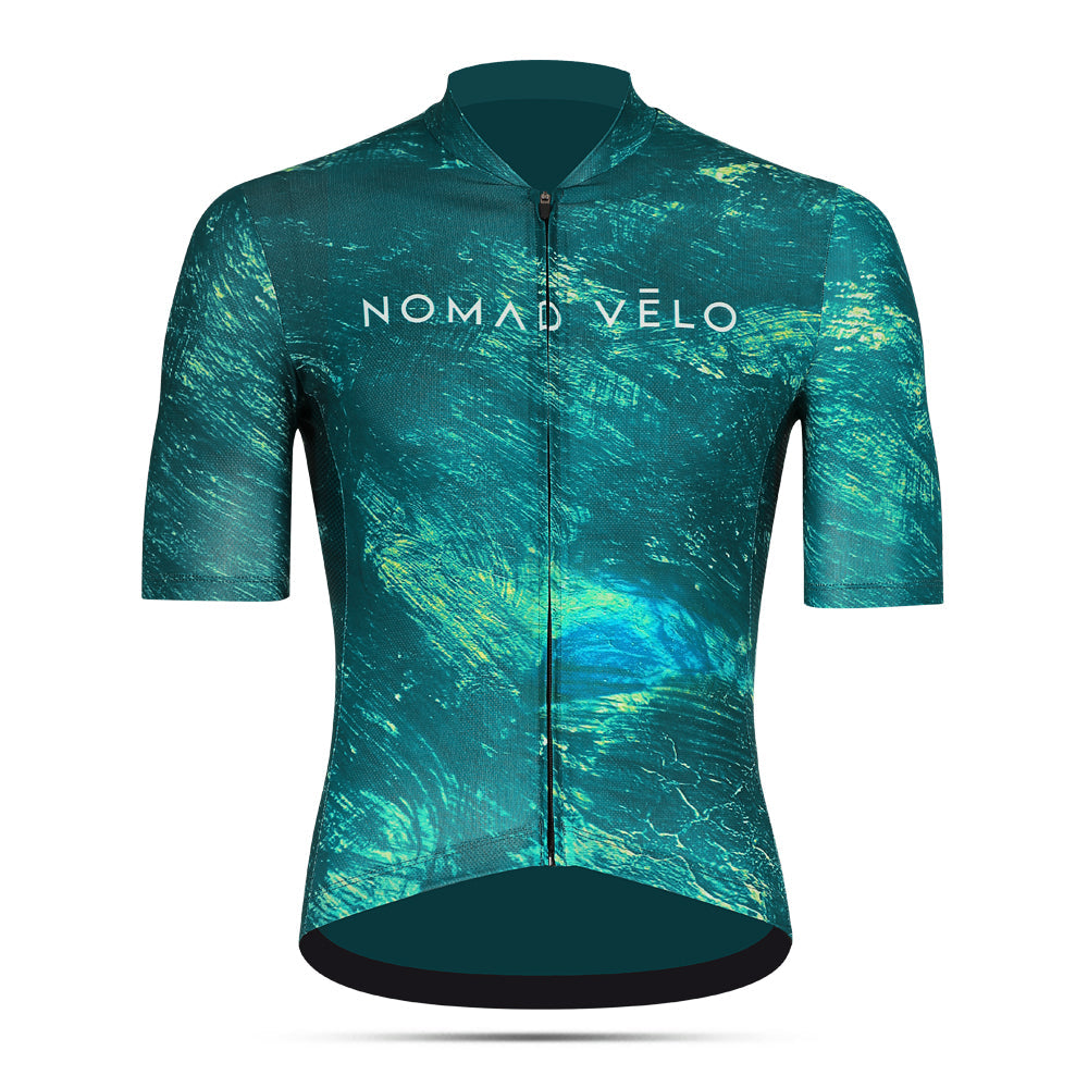 Cycling Turquoise Pacific Jersey – Short Sleeve Aero Fit for Long Climbs | Nomad Vélo