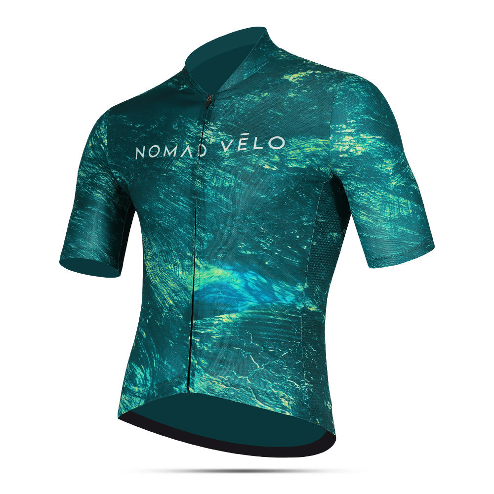 Cycling Turquoise Pacific Jersey – Short Sleeve Aero Fit for Long Climbs | Nomad Vélo