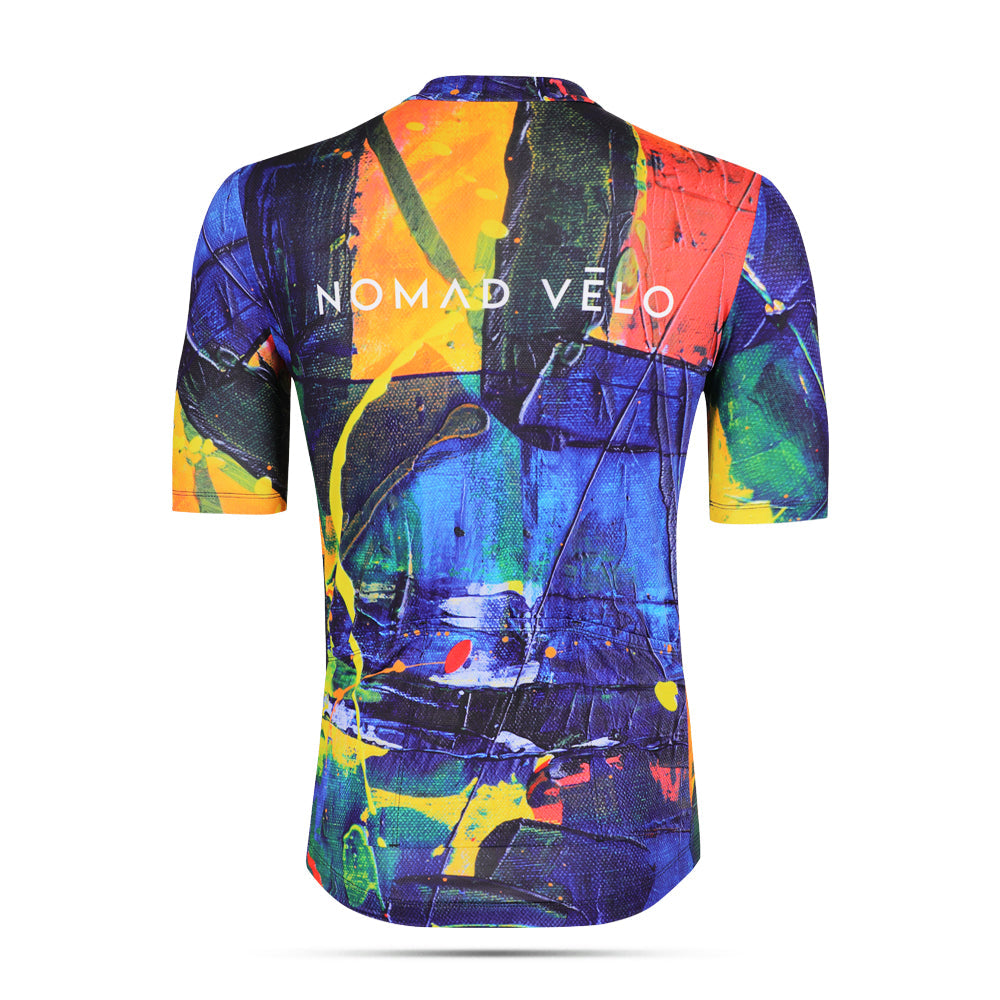 Cycling Artist Jersey – Short Sleeve Race Slim Fit Artistic Colorful Print | Nomad Vélo