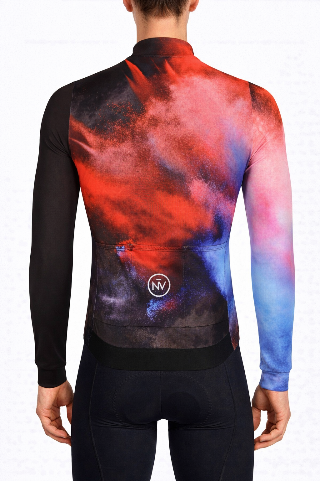 Cycling Black Explosion Jersey – Long Sleeve Aero Fit Bold Dynamic Design | Nomad Vélo