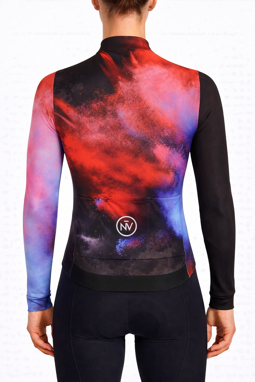 Cycling Black Explosion Jersey – Long Sleeve Aero Fit Bold Dynamic Design | Nomad Vélo