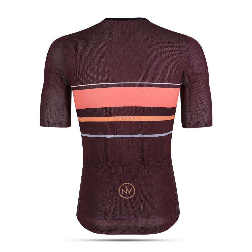 Cycling Maroon Classic Jersey – Short Sleeve Aero Comfort Long Rides Endurance | Nomad Vélo