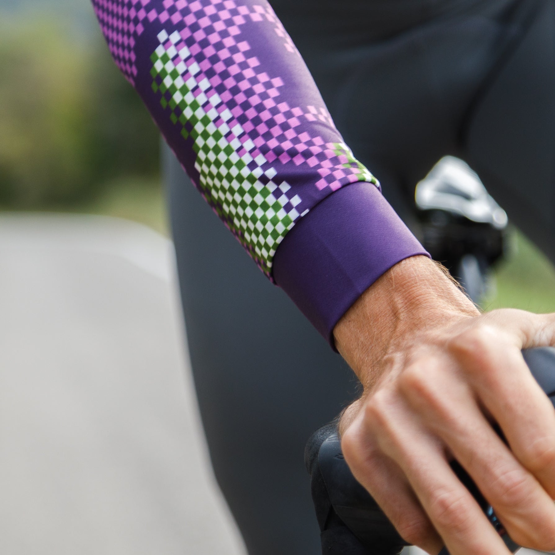 Cycling Purple Techwave Jersey – Long Sleeve Aero Race Fit Modern Design | Nomad Vélo