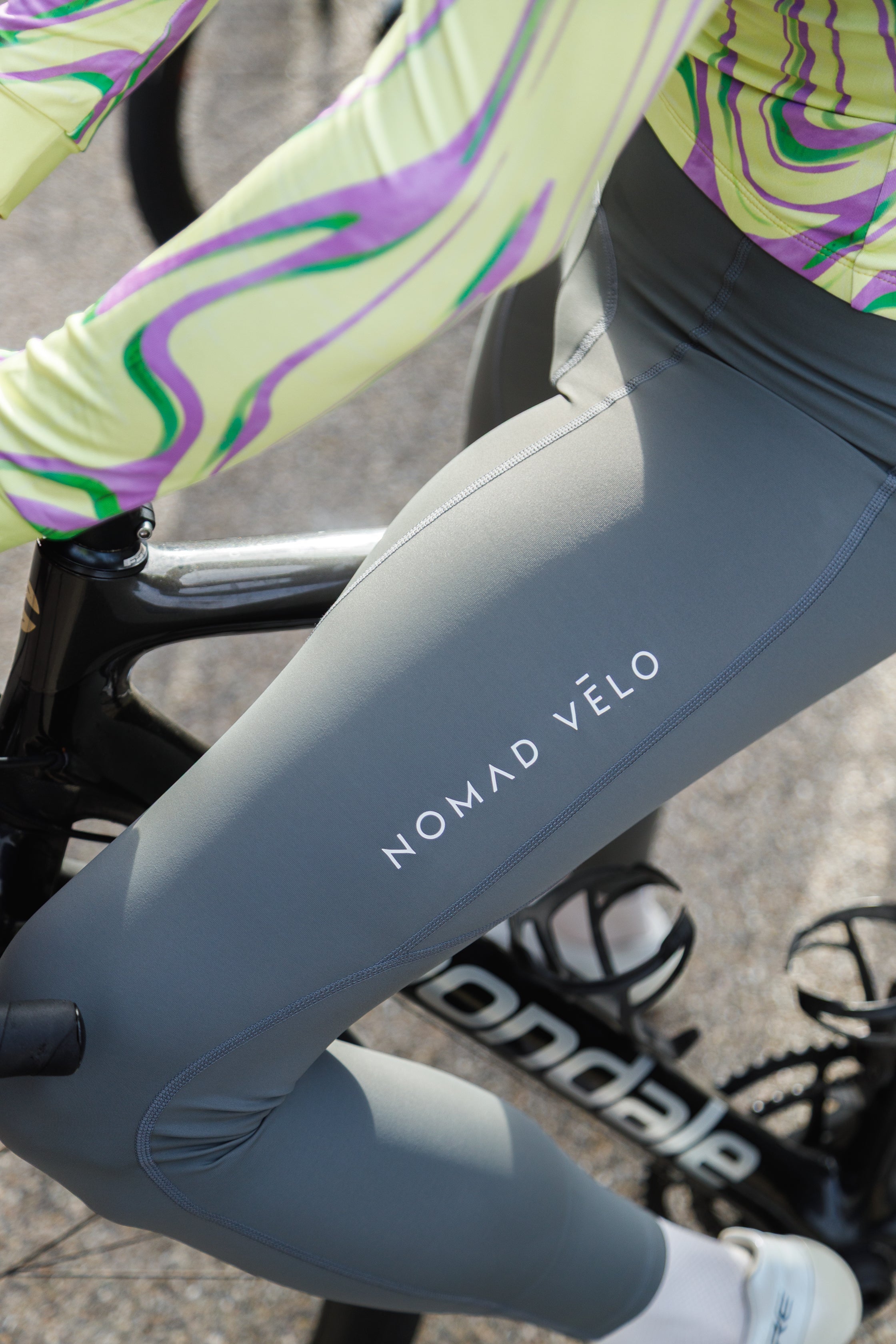 Cycling Grey Bib Tights – Thermal Race Slim Fit Winter Riding | Nomad Vélo