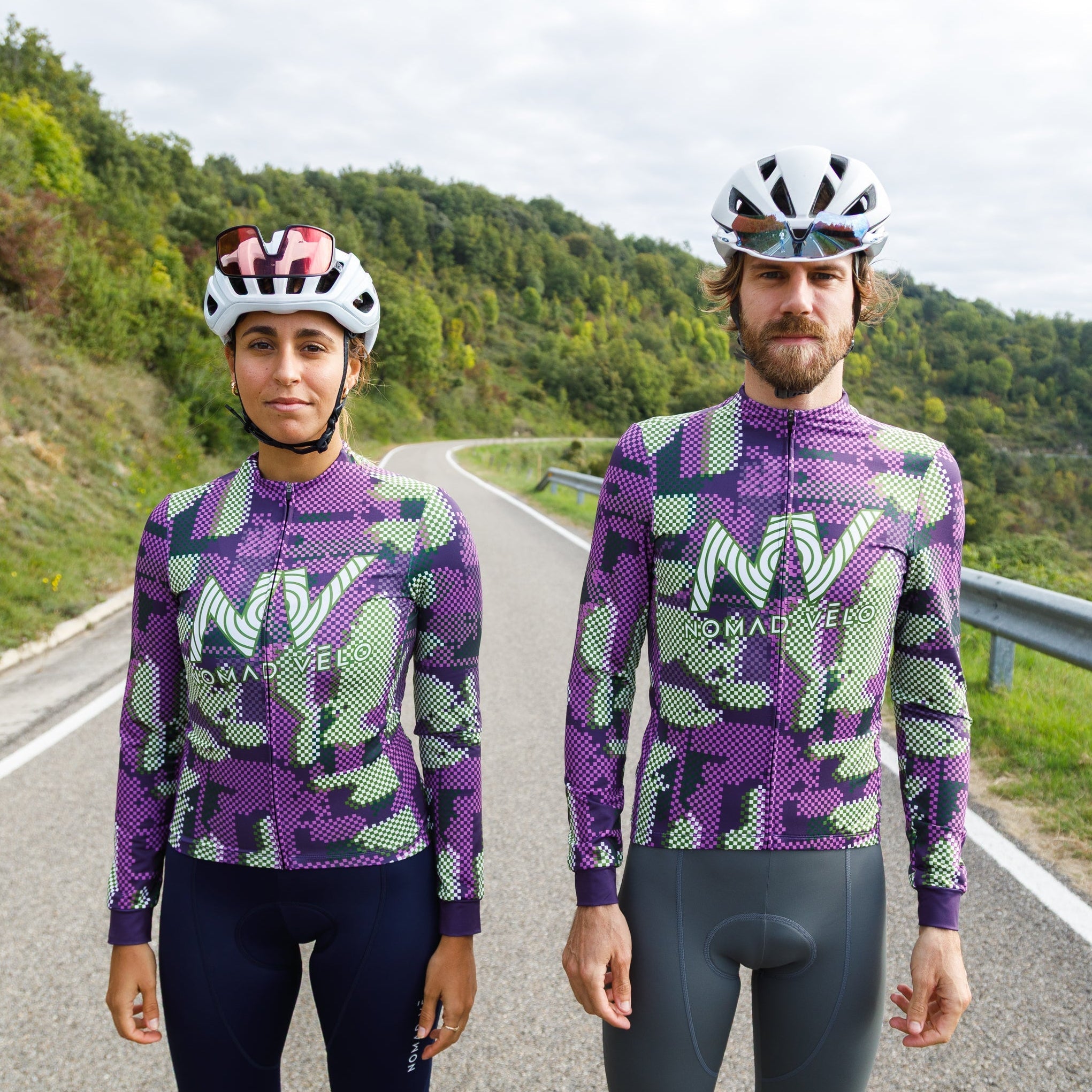 Cycling Purple Techwave Jersey – Long Sleeve Aero Race Fit Modern Design | Nomad Vélo