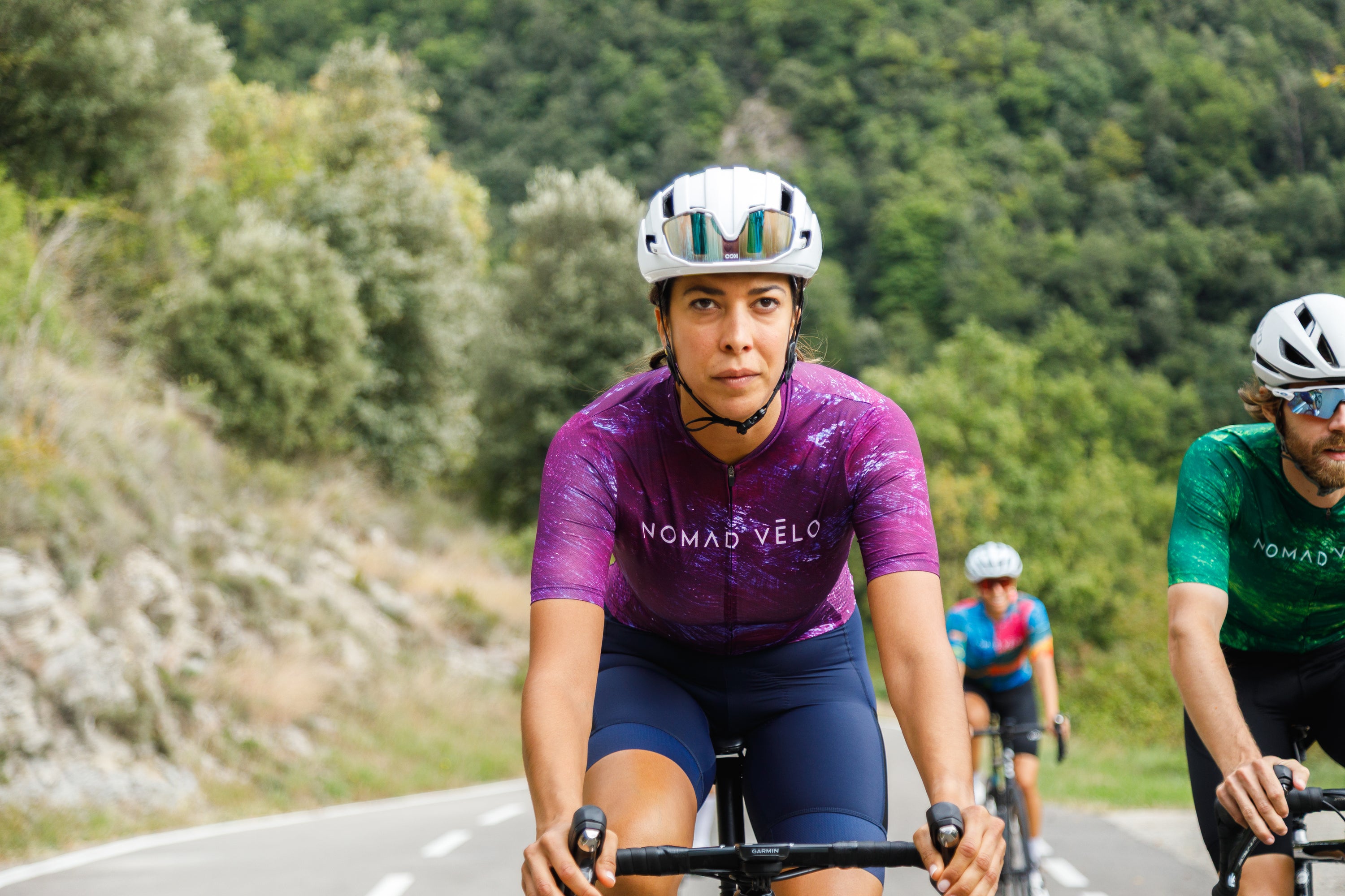 Cycling Purple Pacific Jersey – Short Sleeve Aero Fit for Long Climbs | Nomad Vélo