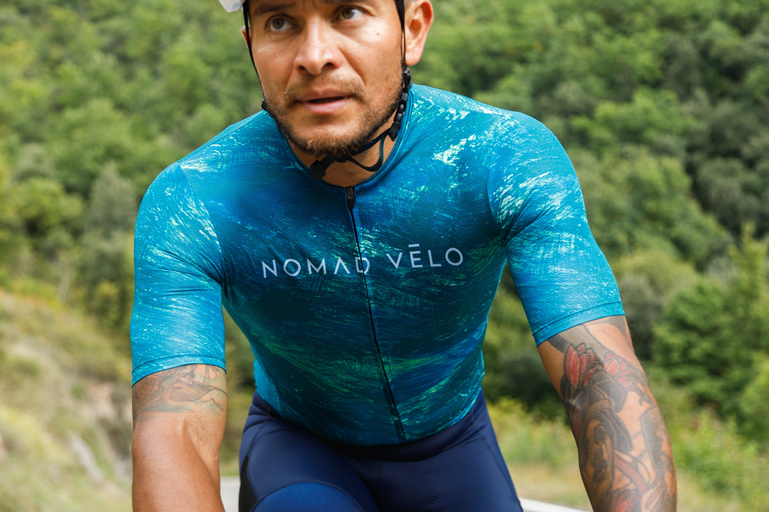 Cycling Turquoise Pacific Jersey – Short Sleeve Aero Fit for Long Climbs | Nomad Vélo
