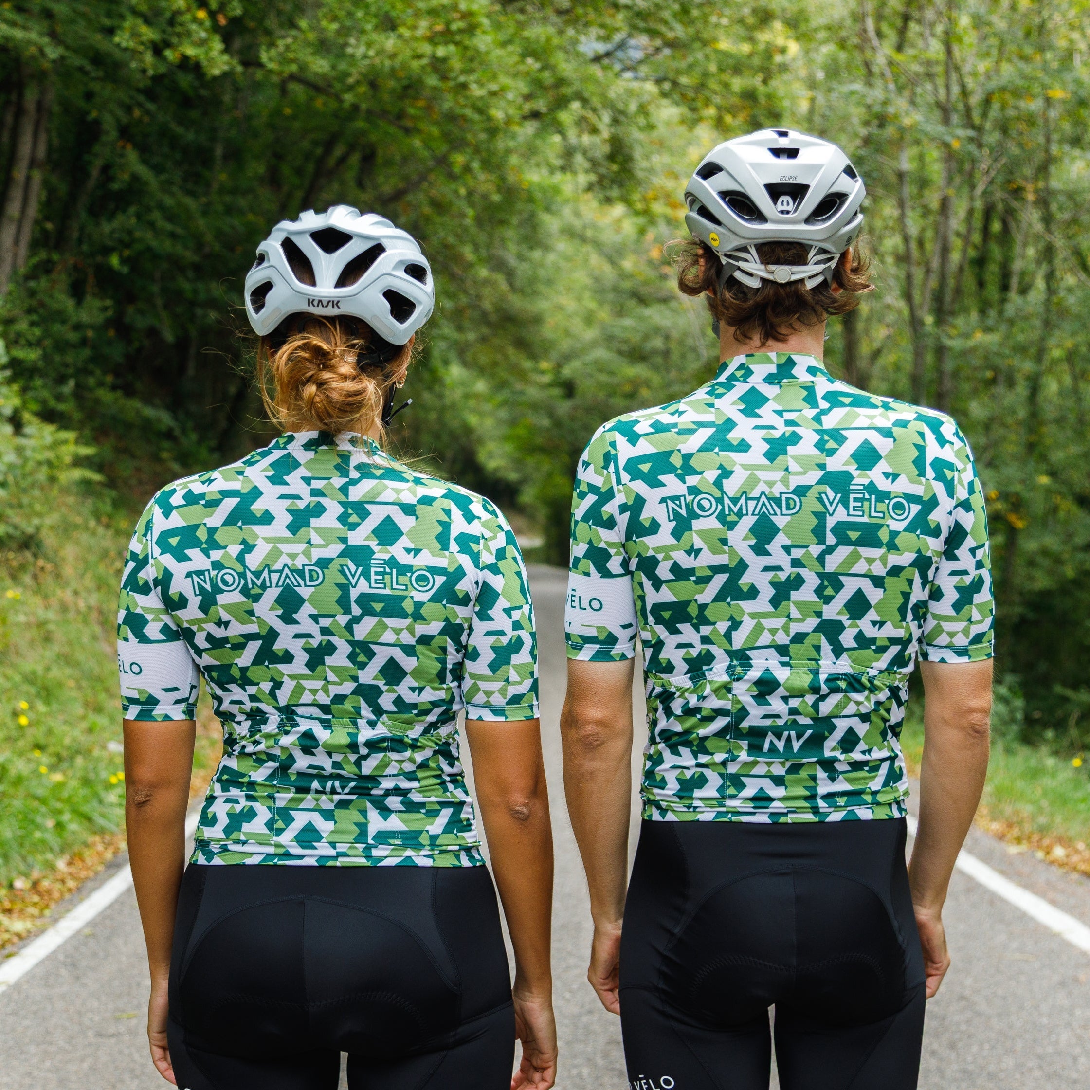 Cycling Green Camouflage Jersey – Short Sleeve Aero Fit Pattern Design | Nomad Vélo