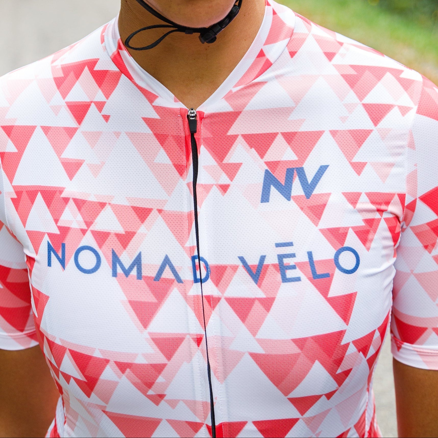 Cycling Red Geometric Jersey – Race Slim Fit Aero Fast Rides | Nomad Vélo