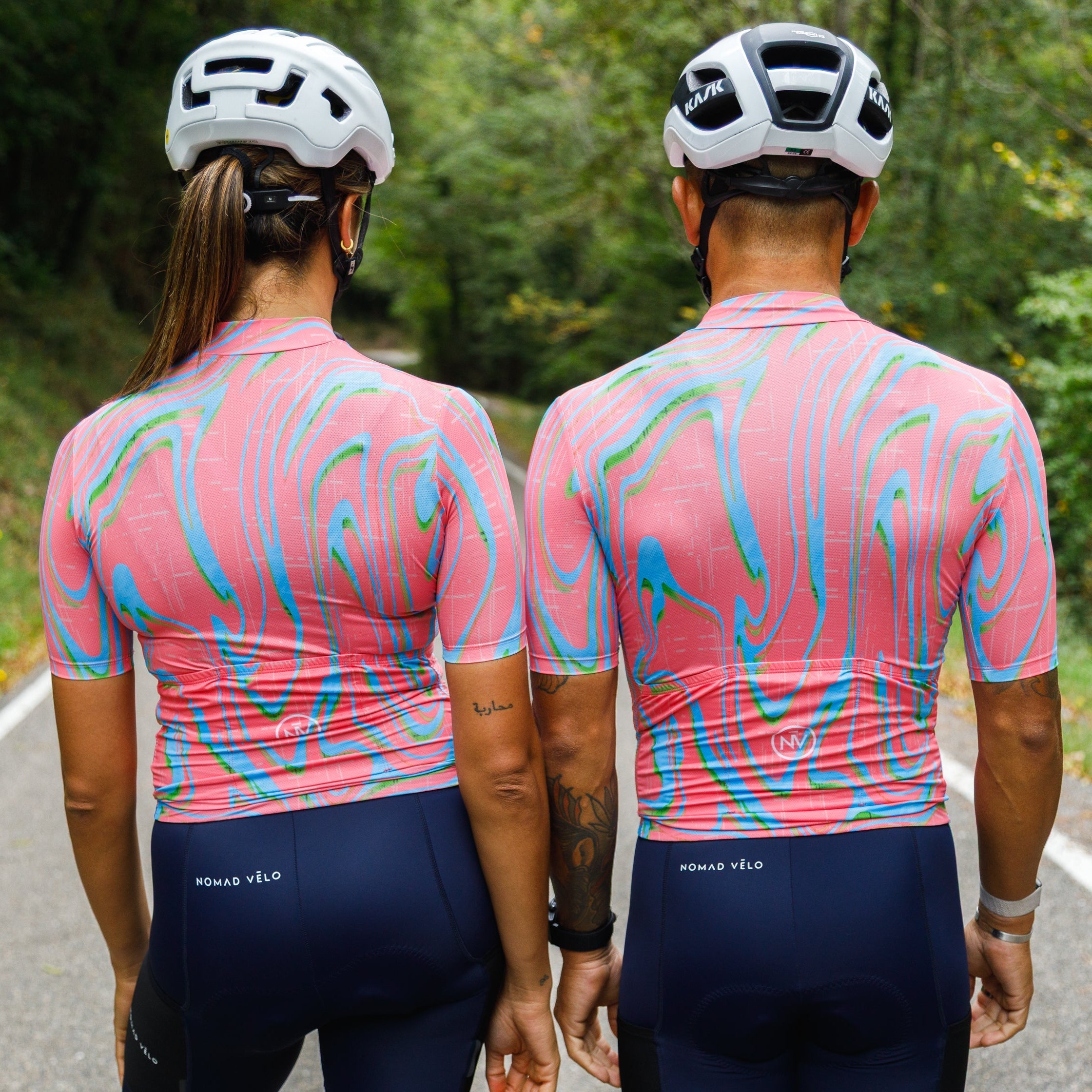 Cycling Pink Pro Jersey – Short Sleeve Race Slim Fit Neon Ember Pattern | Nomad Vélo