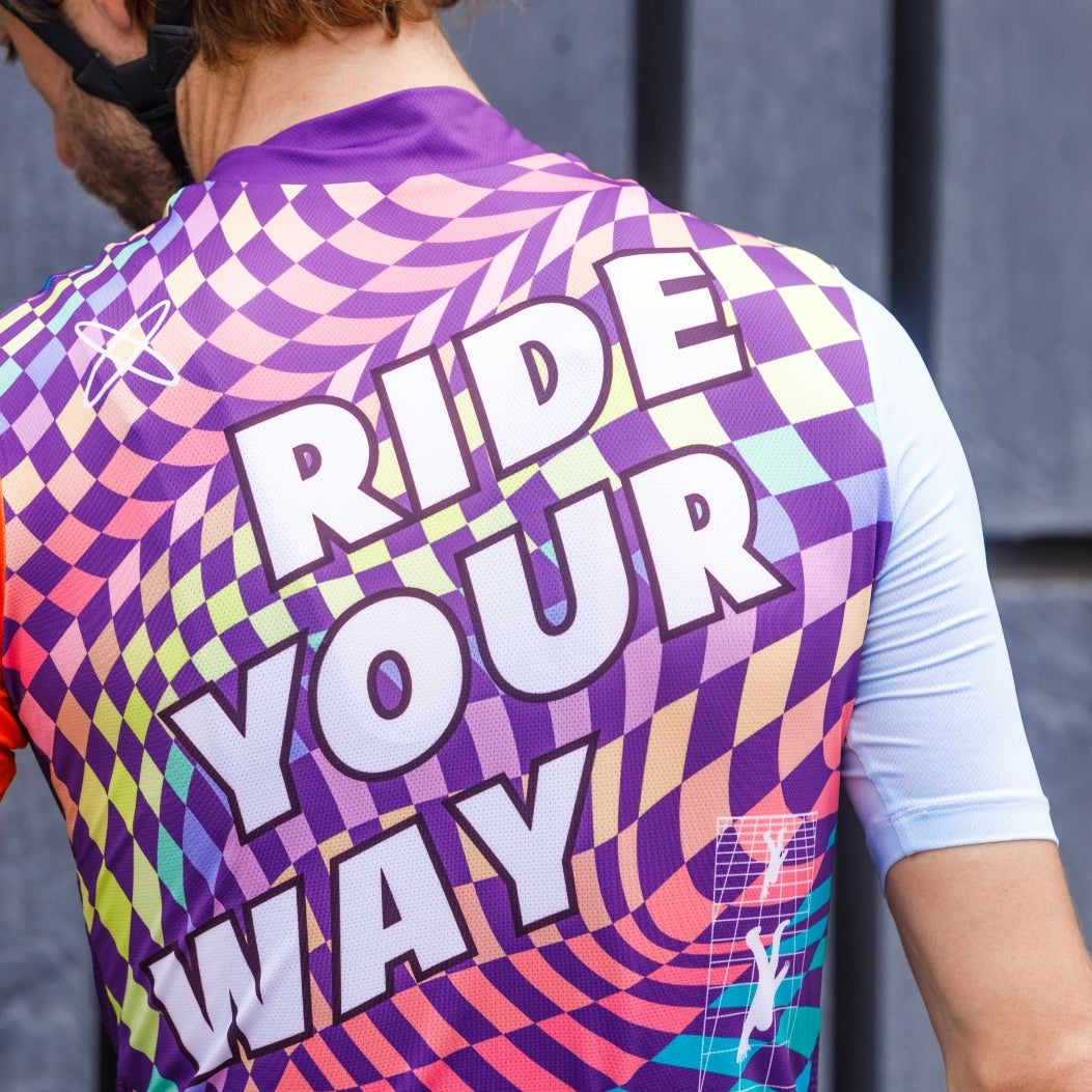 Cycling Spiral Jersey – Short Sleeve Aero Fit Graphic Design Performance | Nomad Vélo