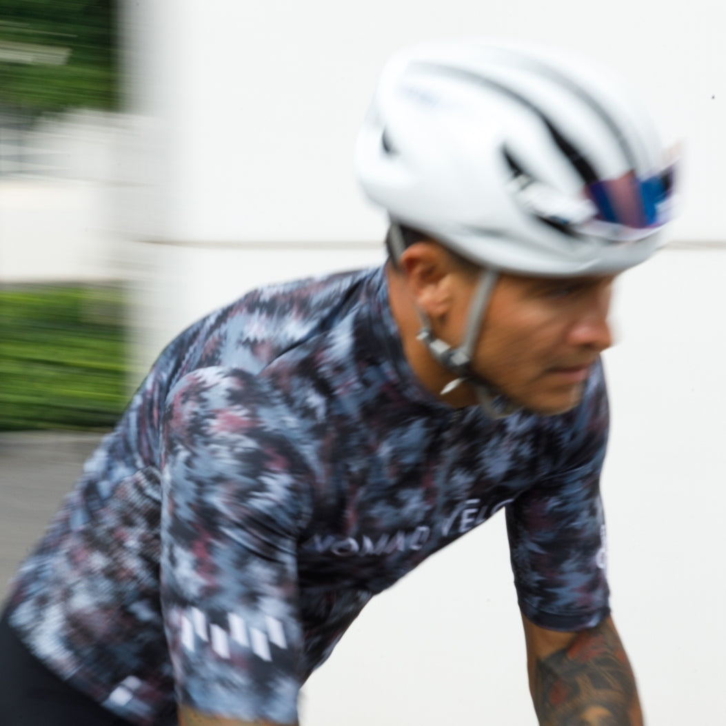 Cycling Distorsion Jersey – Short Sleeve Aero Fit Optical Print Impact Design | Nomad Vélo