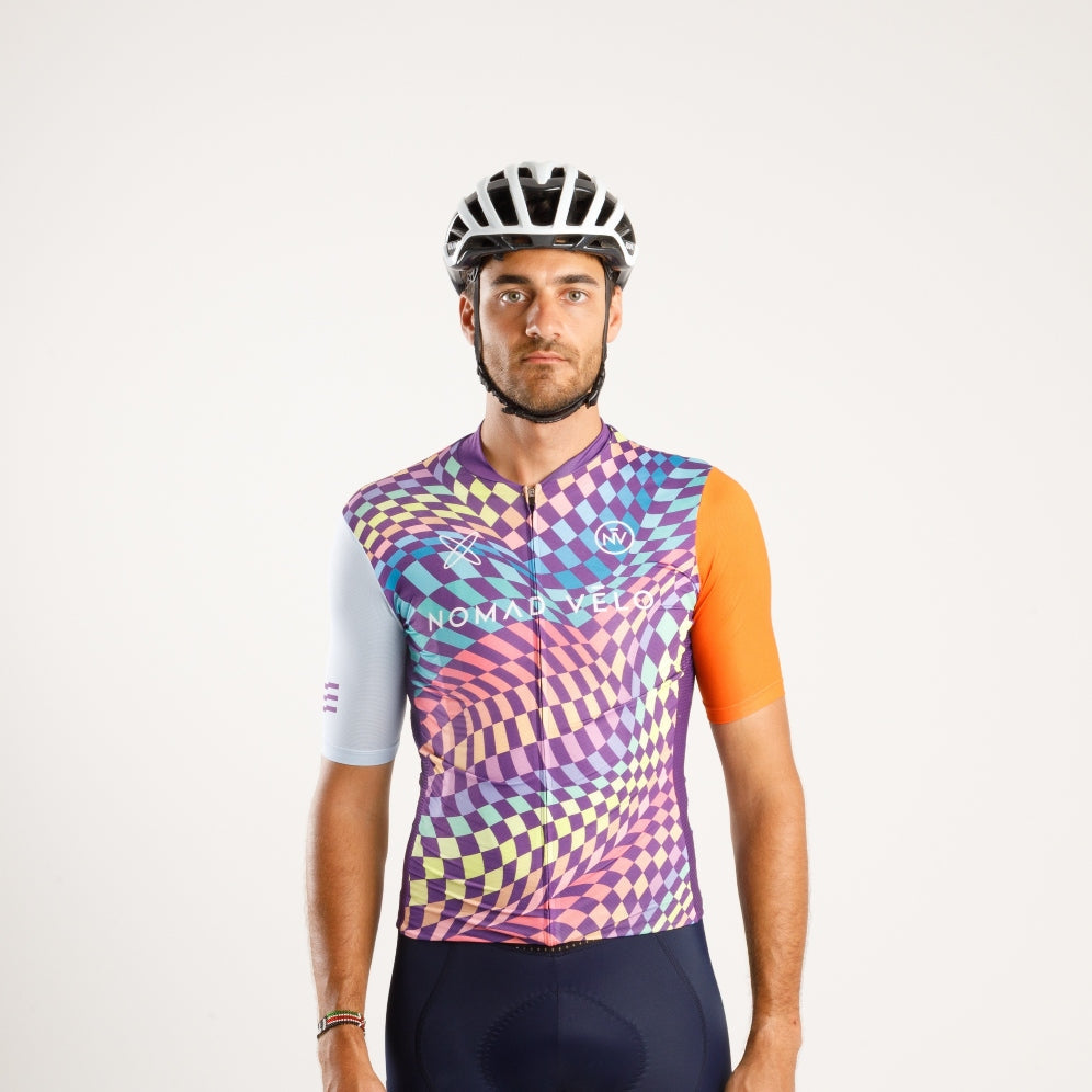 Cycling Spiral Jersey – Short Sleeve Aero Fit Graphic Design Performance | Nomad Vélo