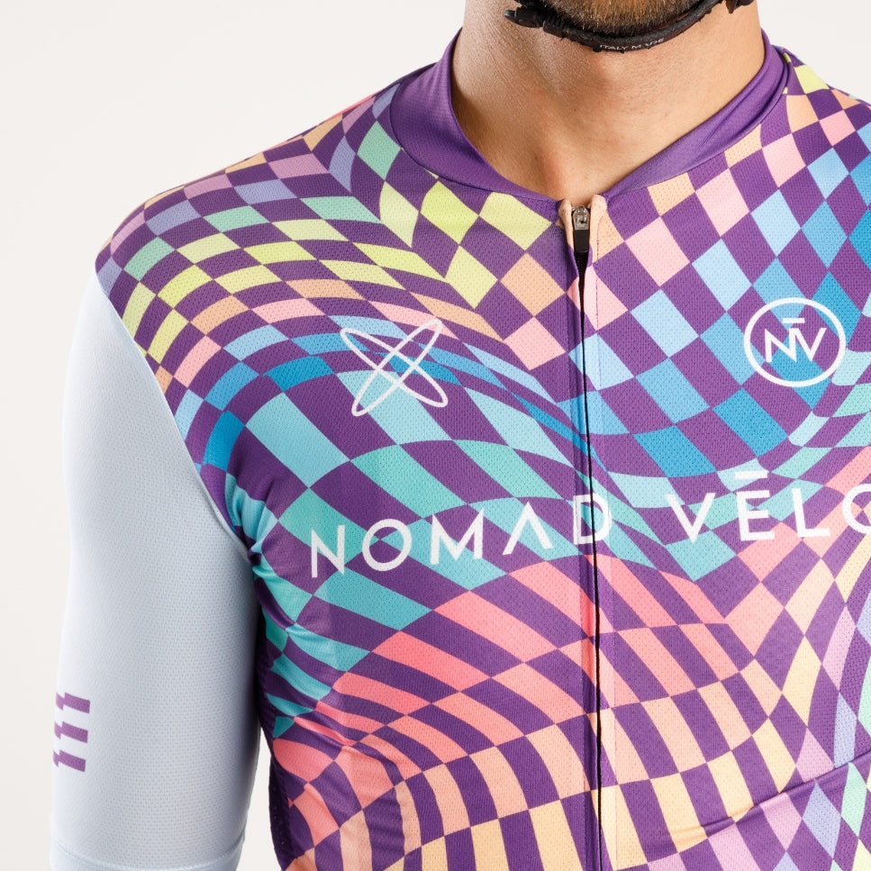 Cycling Spiral Jersey – Short Sleeve Aero Fit Graphic Design Performance | Nomad Vélo