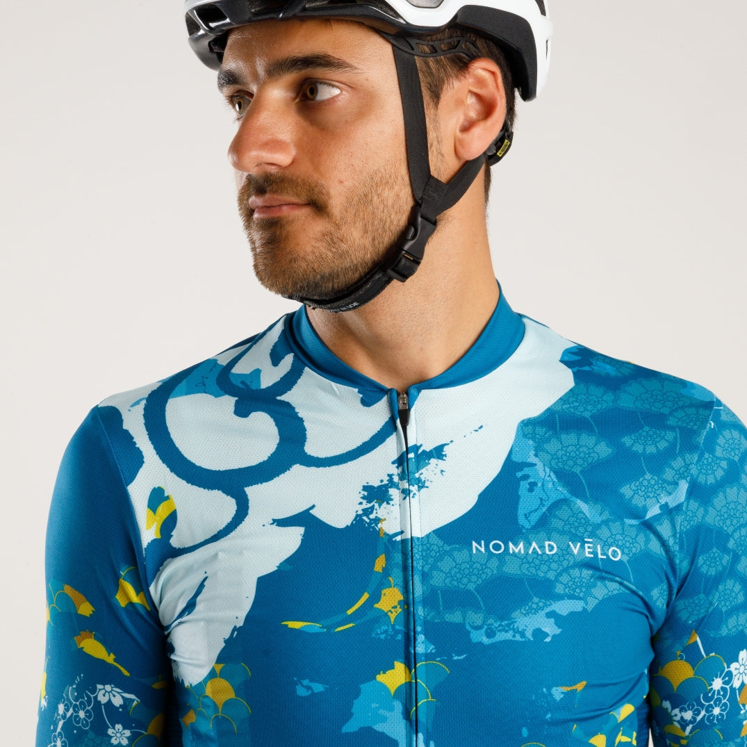 Cycling Mediterranean Jersey – Short Sleeve Aero Fit Coastal Design Summer | Nomad Vélo