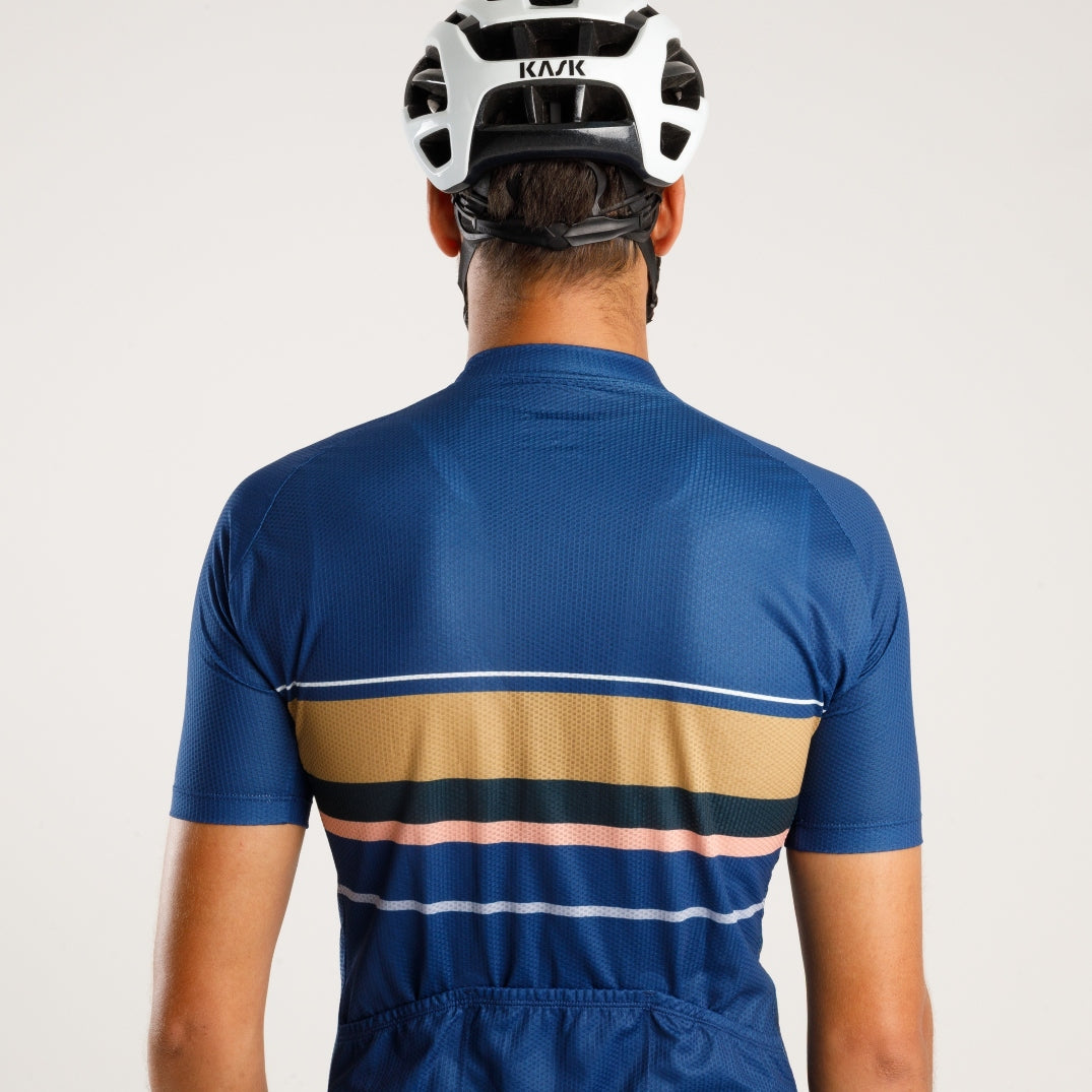 Cycling Blue Classic Jersey – Short Sleeve Aero Road Timeless Design Performance | Nomad Vélo