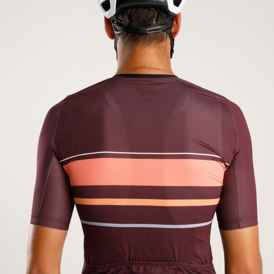Cycling Maroon Classic Jersey – Short Sleeve Aero Comfort Long Rides Endurance | Nomad Vélo
