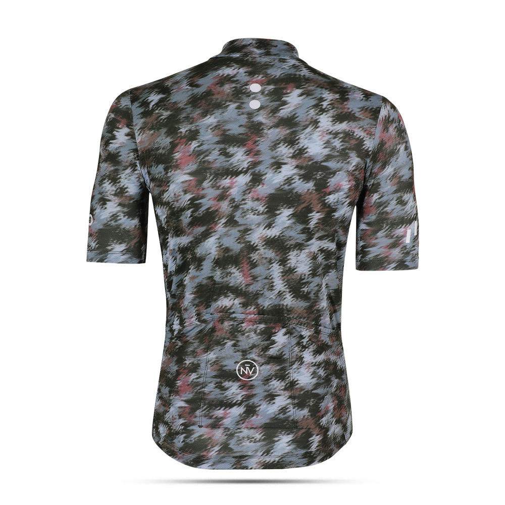 Cycling Distorsion Jersey – Short Sleeve Aero Fit Optical Print Impact Design | Nomad Vélo
