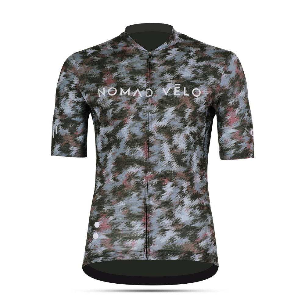 Cycling Distorsion Jersey – Short Sleeve Aero Fit Optical Print Impact Design | Nomad Vélo