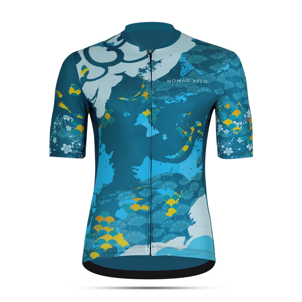 Cycling Mediterranean Jersey – Short Sleeve Aero Fit Coastal Design Summer | Nomad Vélo