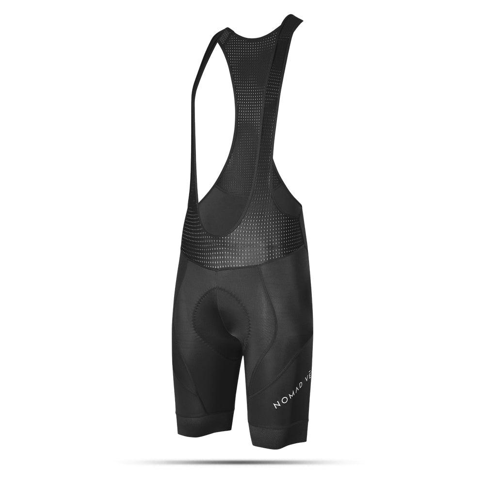 Cycling Black Bib Shorts – Padded All-Day Comfort Performance Chamois | Nomad Vélo