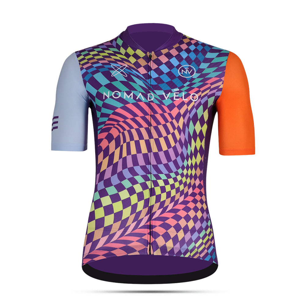 Cycling Spiral Jersey – Short Sleeve Aero Fit Graphic Design Performance | Nomad Vélo