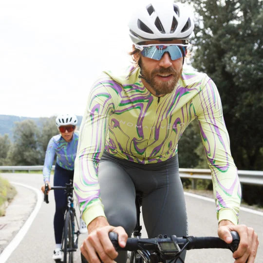 Cycling Yellow Neon Ember Jersey – Long Sleeve Aero Race Fit High Visibility | Nomad Vélo