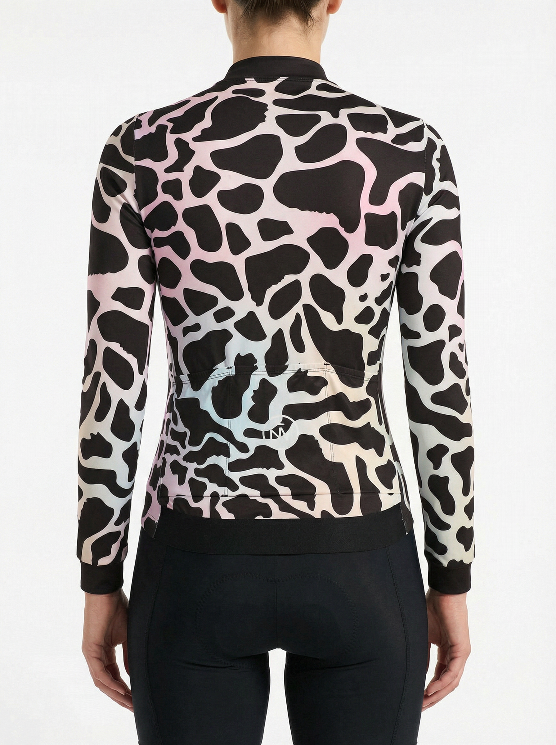 Cycling Zebra Long Sleeve Jersey – Aero Fit Thermal Black White Stripe Pattern | Nomad Vélo